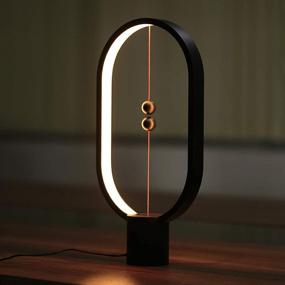 img 2 attached to Heng Balance Lamp - Black, Cordless Touch Dimmer Magnetic Desk Lamp for Bedroom, Home, Office - USB Rechargeable Bedside Lamp with Balance Function and LED Light