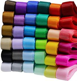 img 4 attached to 🌈 Supla 36 Rolls Bulk Rainbow Color Grosgrain Ribbons Set - Wedding Party, Gift Wrapping, Sewing & Craft!
