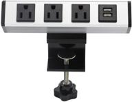 💡 convenient desk clamp power strip: 3 ac outlets, 2 usb ports, and removable desk power station with 6.56 ft extension cord logo