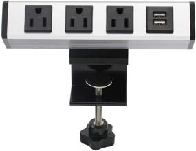 img 4 attached to 💡 Convenient Desk Clamp Power Strip: 3 AC Outlets, 2 USB Ports, and Removable Desk Power Station with 6.56 FT Extension Cord
