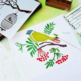 img 1 attached to 🦅 Reusable Bird Stencils - Set of 8 Flying Birds and Tree Branches Templates for Craft, Wall DIY, Nature Home Decor, Wood Sign Painting - 9 x 9 Inch Size