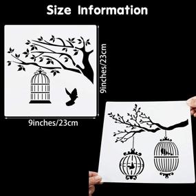 img 3 attached to 🦅 Reusable Bird Stencils - Set of 8 Flying Birds and Tree Branches Templates for Craft, Wall DIY, Nature Home Decor, Wood Sign Painting - 9 x 9 Inch Size