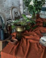 romantic terracotta wedding tablecloth made of cheesecloth logo