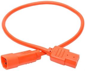 img 3 attached to 🔌 Tripp Lite Стандартный удлинитель питания для компьютера, 10A, 18 AWG, IEC-320-C14 к IEC-320-C13, оранжевый, длиной 2 фута (P004-002-AOR)