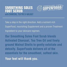 img 3 attached to 🌿 Petal Fresh SuperFoods Скраб для ног Smoothing Soles: уголь, чайное дерево и грецкий орех - веганский, не тестируется на животных, 7 унций