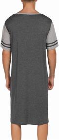 img 1 attached to Comfortable Ekouaer Nightgown: Nightshirt for Men, XXXL Size - Ideal Sleepwear in Sleep & Lounge