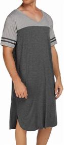 img 3 attached to Comfortable Ekouaer Nightgown: Nightshirt for Men, XXXL Size - Ideal Sleepwear in Sleep & Lounge