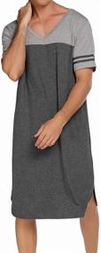 img 2 attached to Comfortable Ekouaer Nightgown: Nightshirt for Men, XXXL Size - Ideal Sleepwear in Sleep & Lounge