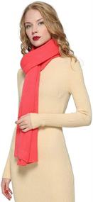 img 3 attached to ZORJAR Womens Fashion Gradient Pink 🧣 Grey Scarves & Wraps: Stylish Women's Accessories