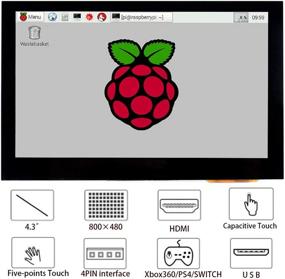 img 3 attached to 📺 4,3-дюймовый HDMI LCD 800x480 IPS емкостный сенсорный экран - совместим с Raspberry Pi, Jetson Nano, BB Black, Banana Pi, Windows 10/8.1/8/7