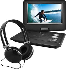 img 4 attached to Ematic 10-inch Portable DVD Player Bundle with Headphones and Car-Headrest Mount - EPD116bl
