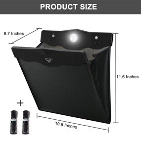 img 2 attached to 🚗 Smart LED Multipurpose Hanging Car Trash Bag: Waterproof Trash Can for Car Back Seat with 15 Disposable Garbage Bags, Black