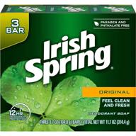 🍀 irish spring original green irish spring 11.1 ounce deodorant bar soap logo