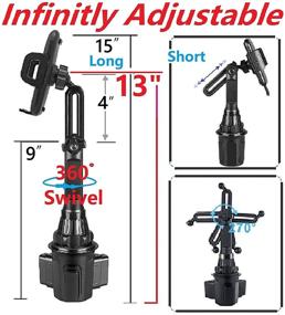 img 2 attached to 📱 Набор держателей телефона TECOTEC 2-в-1: Длинный держатель для автомобильного стакана и мини держатель для вентиляции для всех смартфонов, включая iPhone 12 Pro Max, Note 20 Ultra, S21 Plus и большинство GPS.