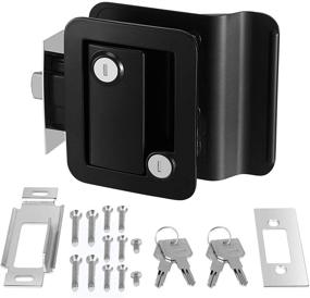 img 4 attached to Kohree RV Travel Trailer Entry Door Lock with Paddle Deadbolt - Secure and Stylish Camper Door Latch Handle with Keys - Zinc Alloy Security Kit for Camper Horse Trailer Cargo Hauler