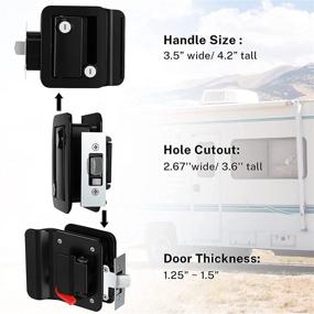 img 2 attached to Kohree RV Travel Trailer Entry Door Lock with Paddle Deadbolt - Secure and Stylish Camper Door Latch Handle with Keys - Zinc Alloy Security Kit for Camper Horse Trailer Cargo Hauler