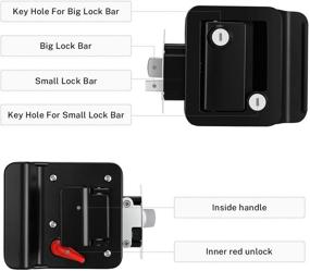 img 3 attached to Kohree RV Travel Trailer Entry Door Lock with Paddle Deadbolt - Secure and Stylish Camper Door Latch Handle with Keys - Zinc Alloy Security Kit for Camper Horse Trailer Cargo Hauler