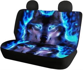 img 3 attached to KEIAHUAN Cool Wolf Car Seat Covers - Full Set of 4pcs Universal Car Interior Decorative Protectors for Women and Ladies Gifts - Fits Most Cars, Trucks, SUVs, and Vans - 4 Pack, Blue