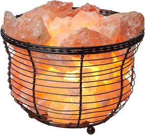 img 3 attached to 🌙 Himalayan Glow Natural Tall Round Basket Night Lamp with Authentic Salt Chunks: Enhance Your Ambience!