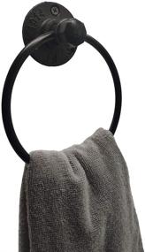 img 4 attached to 🛁 Rustic Pipe Wall Mount Industrial Towel Ring for Bathroom – Hand Towel Holder