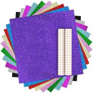 🎨 heflashor glitter craft adhesive vinyl - vibrant 10 color pack, permanent backed sticker vinyls - ideal for craft cutters, scrapbooking, diy projects, and gifts logo