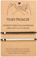 unique pinky promise bracelet set for couples, best friends and long-distance relationships: matching jewelry gifts for women, men, girls, and family logo