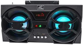 img 1 attached to 🔊 NYC Acoustics NPB3 Dual 4-inch Portable Bluetooth Boombox Speaker with USB/SD and LED, Remote included