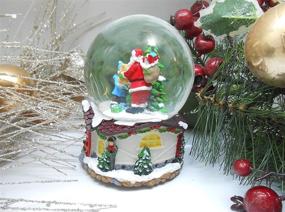 img 2 attached to Enchanting 100MM Musical Water Snow Ball: Stunning Santa with Gifts Rotating Table Decor for Christmas