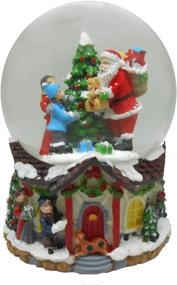 img 3 attached to Enchanting 100MM Musical Water Snow Ball: Stunning Santa with Gifts Rotating Table Decor for Christmas