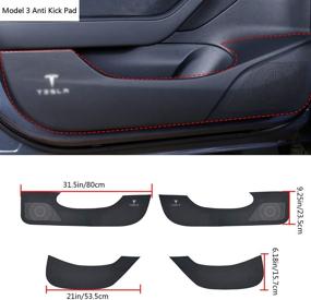 img 3 attached to 🚗 KIKIMO Tesla Model 3 Anti Kick Pad Door Protector Mat: Original Car Design, Anti-Scratch Leather, Car Accessories Interior - Find the Best at [Your Preferred Online Platform]