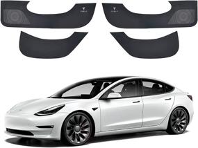 img 4 attached to 🚗 KIKIMO Защитная накладка для дверей Tesla Model 3: оригинальный дизайн автомобиля, кожа с антицарапинным покрытием, интерьерные аксессуары для автомобиля - Найдите лучшее на [Вашем предпочитаемом онлайн-платформе]