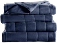 🌞 sunbeam heated blanket, full size in newport blue: stay cozy and warm! logo
