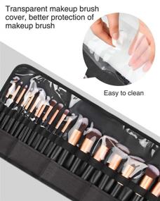 img 2 attached to 🎨 Makeup Brush Holders and Organizer with Travel Makeup Brushes Bag – Cosmetic Bags Pouch for Women Artists, Pencil and Pen Case – Brushes Not Included