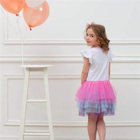 img 1 attached to DXTON Toddler Girls Summer Dresses - Short Sleeve Tutu Dress for Girls Ages 2-8