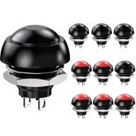 diyhz waterproof momentary push button switch 12mm normal open(no) mini micro switch on-off 125v 3a red black 10pcs logo