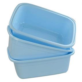 img 1 attached to Versatile Eagrye 18 Quart Large Plastic Wash Basins: Commercial Tote Bus Box Set of 3