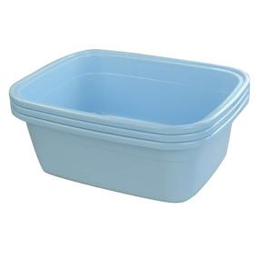 img 3 attached to Versatile Eagrye 18 Quart Large Plastic Wash Basins: Commercial Tote Bus Box Set of 3