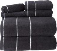 🛀 bedford home bhquick black quick dry cotton 6-piece towel set logo