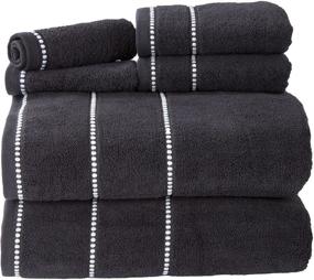 img 4 attached to 🛀 Bedford Home BHQuick Black Quick Dry Cotton 6-Piece Towel Set