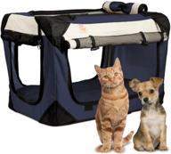 🐶 petluv tuf-crate premium soft foldable dog crate: top & side loading pet carrier & travel crate - locking zippers, shoulder straps, seat belt lock - nap pillow reduces anxiety - red логотип