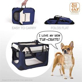 img 2 attached to 🐶 PetLuv Tuf-Crate Premium Soft Foldable Dog Crate: Top & Side Loading Pet Carrier & Travel Crate - Locking Zippers, Shoulder Straps, Seat Belt Lock - Nap Pillow Reduces Anxiety - Red