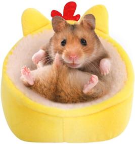 img 4 attached to 🐹 SAWMONG Hamster Mini Bed: Warm Small Pets Animals House Bedding, Cozy Nest Cage Accessories - Lightweight Cotton Sofa for Dwarf Hamster