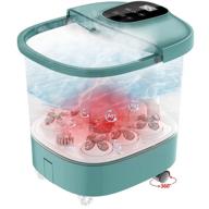 🛀 ultimate foot spa bath with 24 motorized massage rollers, heat, infrared ag+ bubble, time-settable digital temp control, and rotating pedicure - including medicine box logo