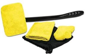 img 3 attached to Ideas In Life Auto Glass Cleaner: Effortlessly Clean Your Vehicle Windshields with Microfiber Wipes, Long Handle Cleaner, Hand Cloth, and Storage Pouch
