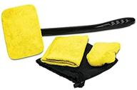 ideas in life auto glass cleaner: effortlessly clean your vehicle windshields with microfiber wipes, long handle cleaner, hand cloth, and storage pouch logo