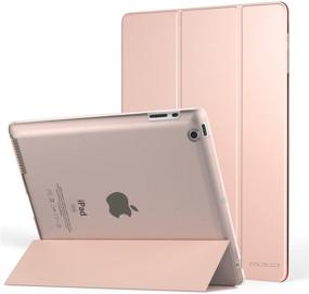 img 4 attached to 📱 MoKo Case for iPad 2/3/4 - Ultra Lightweight Slim Stand Cover in Rose Gold with Translucent Frosted Back Protector and Auto Wake/Sleep Feature