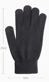 img 2 attached to 🧤 WaitingU Thicken Soft Knitted Touch Screen Gloves - Ideal for Smartphones, PC, Laptop, Tablet, Driving, Skiing, Cycling - Anti-Slip Design (A-Black)