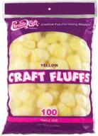 🌼 vibrant yellow craft fluff balls - pack of 100, creativity street cotton-like polyester decorated material logo
