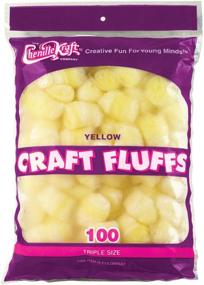img 1 attached to 🌼 Яркие желтые пушистые шарики для ремесел - упаковка из 100 штук, хлопково-полиэфирный декоративный материал Creative Street