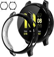 tensea [2 упаковки] ремешок-защита для экрана samsung galaxy watch active 2 44 мм - полноэкранный бампер для active2 44, черный (44 мм) логотип